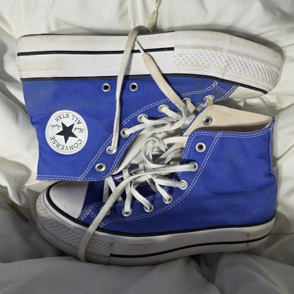 CONVERSE - Hightop Platform Converse blue - Picture 1 of 7